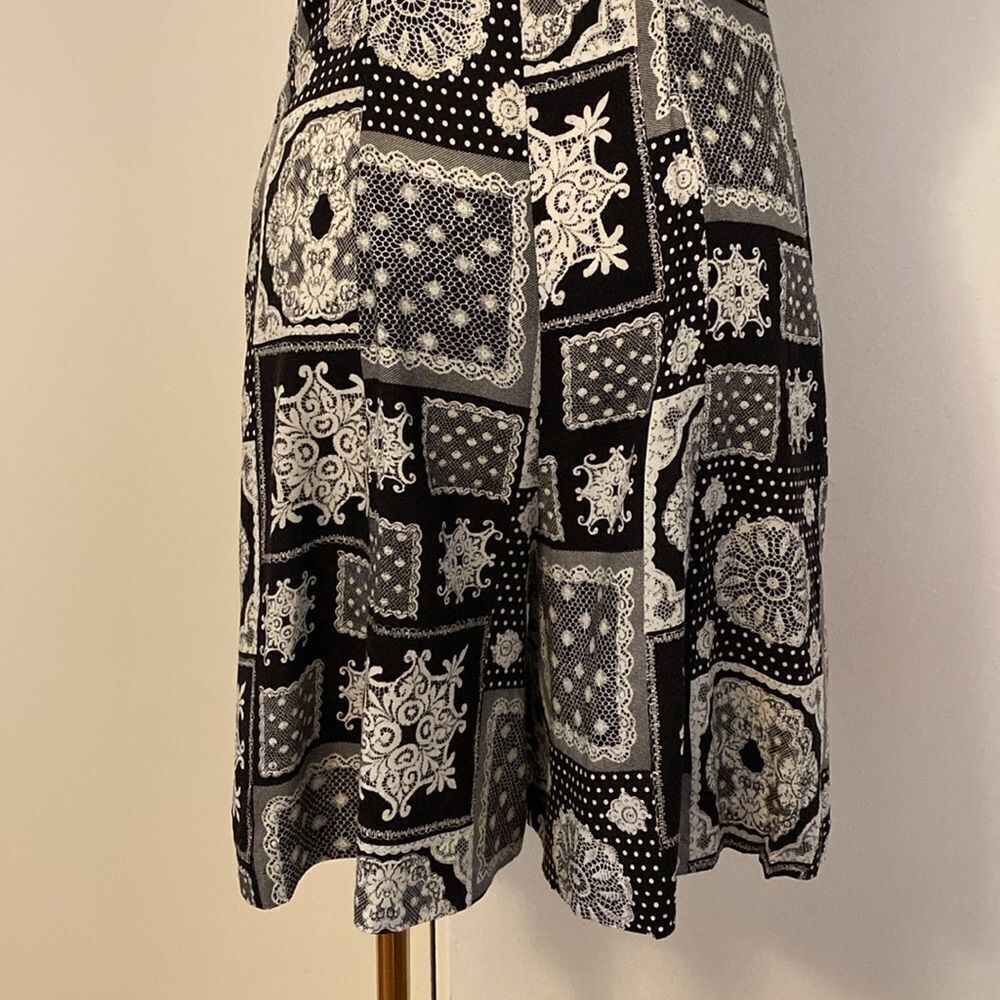 Vintage 90's Black & White Patchwork Print Jumpsuit / Playsuit - Picture 9 of 15